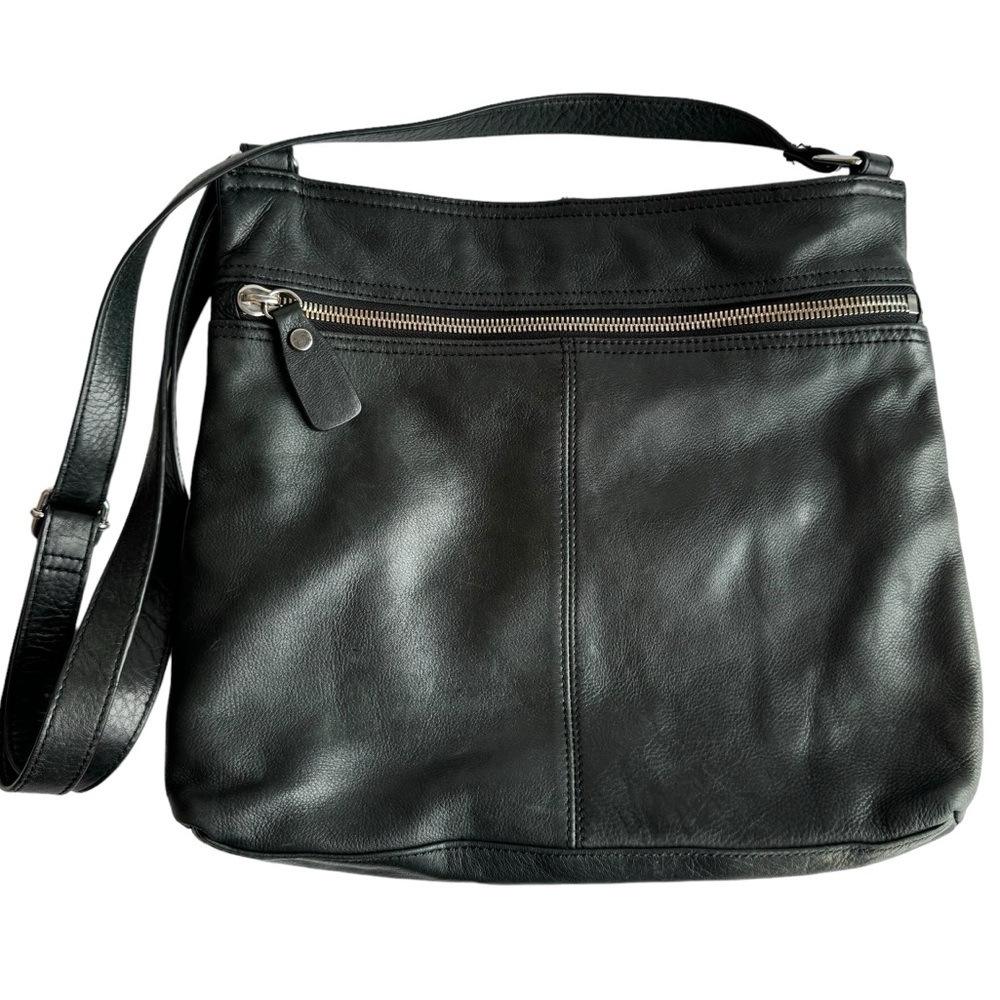 Margot Elegant Black Leather Crossbody Bag